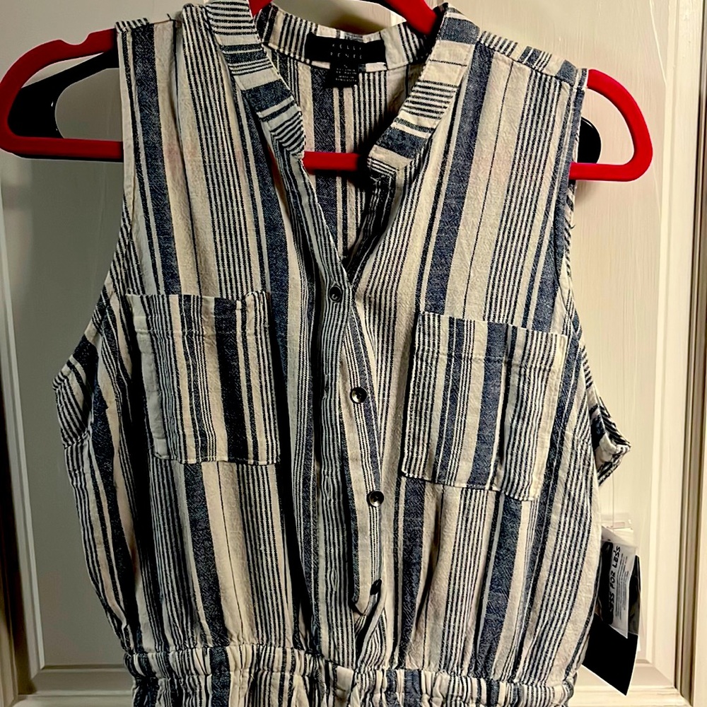 New with tags white and denim romper